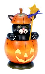 Black Cat in Jack-O-Lantern<br> Ulbricht Smoker